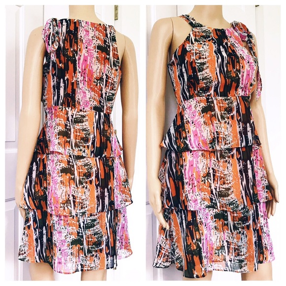 BCBGMaxAzria Dresses & Skirts - BCBGMaxAzria Side Bow Ruffle Mini Dress